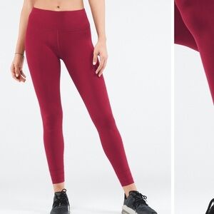 Fabletics Sculpt Knit High Waisted Custom Length Burgundy Leggings Size XSmall